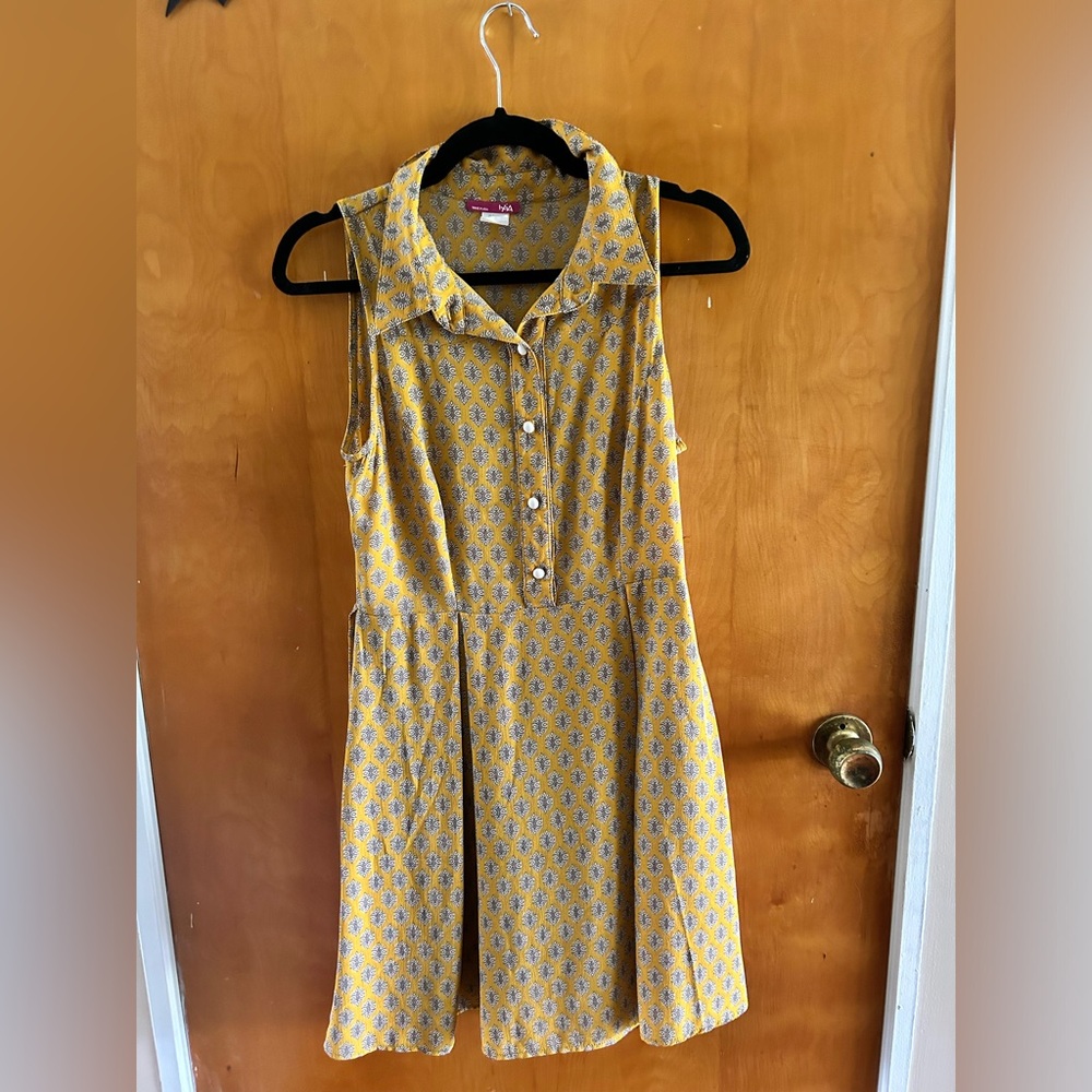 ModCloth yellow fit and flare dress M